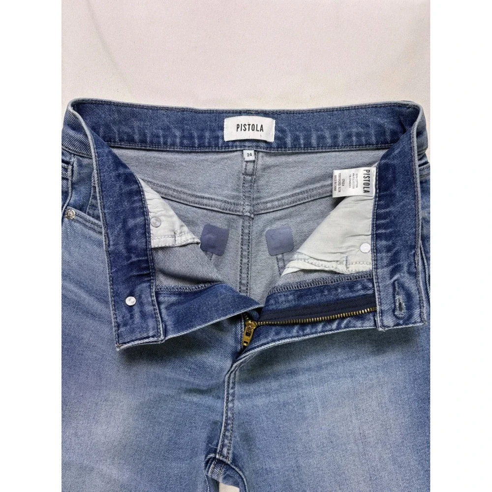 Pistola Evie High Rise Straight Jeans Womens 24x26 Illusion Crop Quality Modern